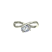 Bague Raffaella solitaire diamant naturel ovale 1.00 carat or blanc